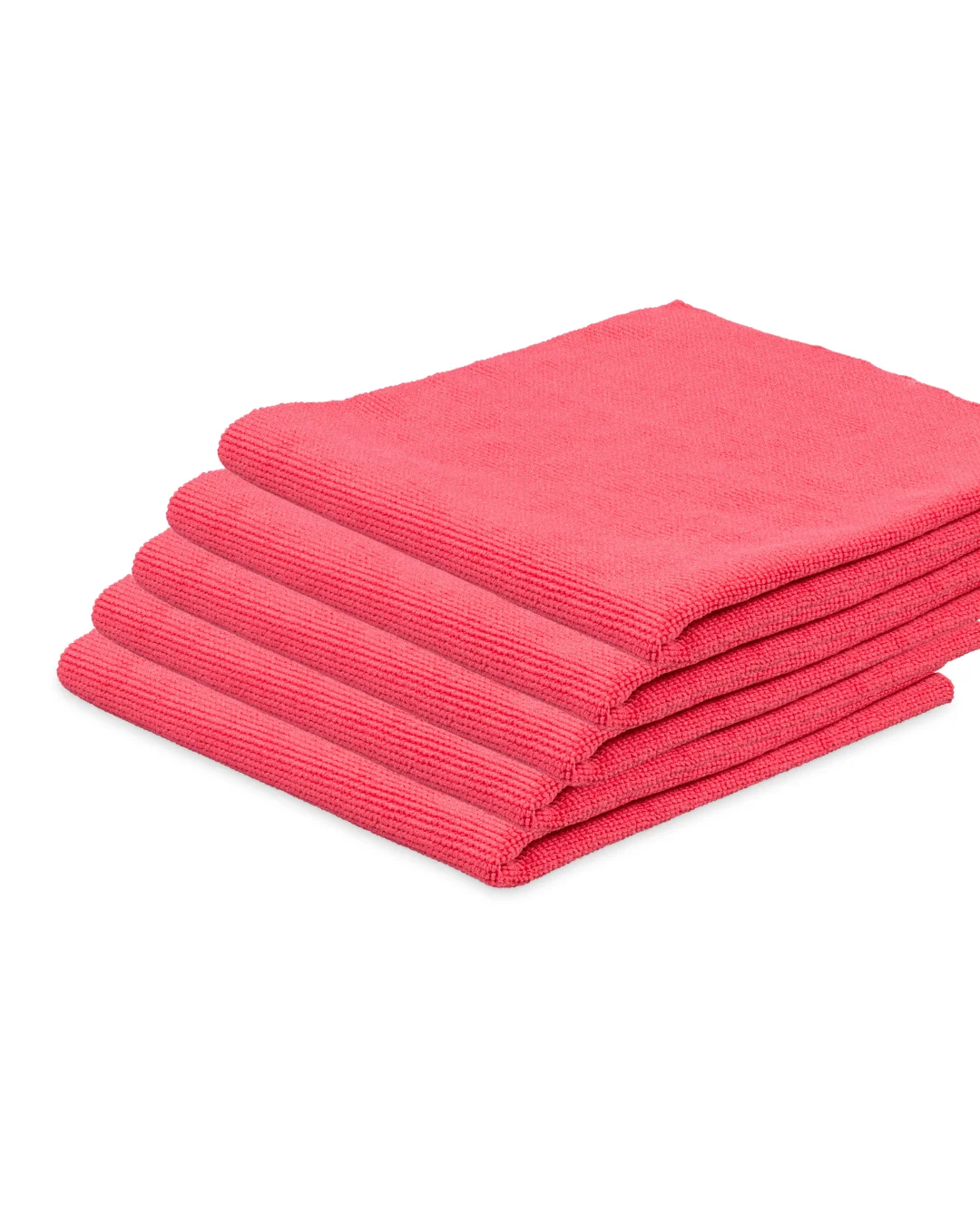 Pack de 5 paños de microfibra para detailing profesional, color rojo