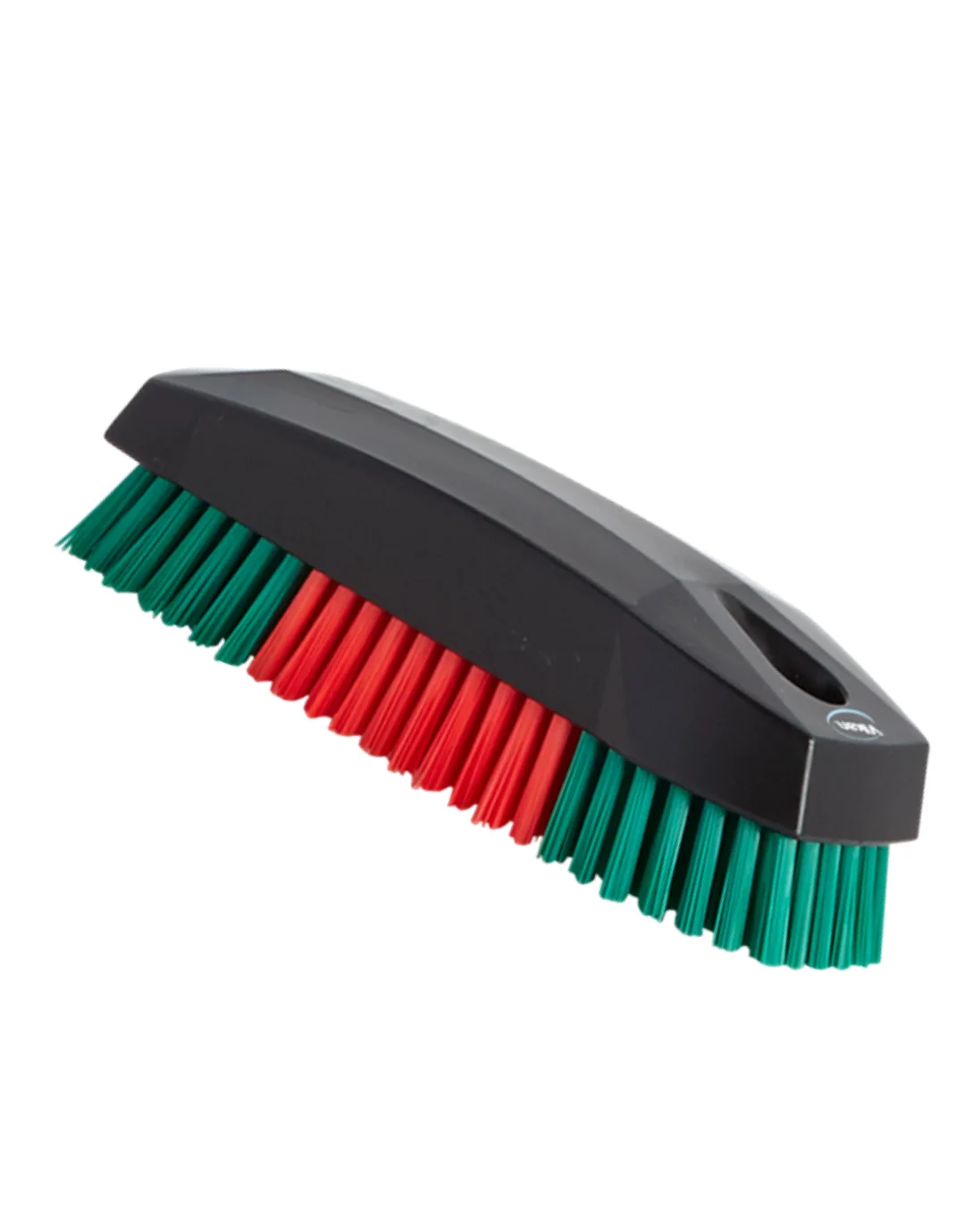 cepillo con cerdas de color verde y rojo para tapicerias