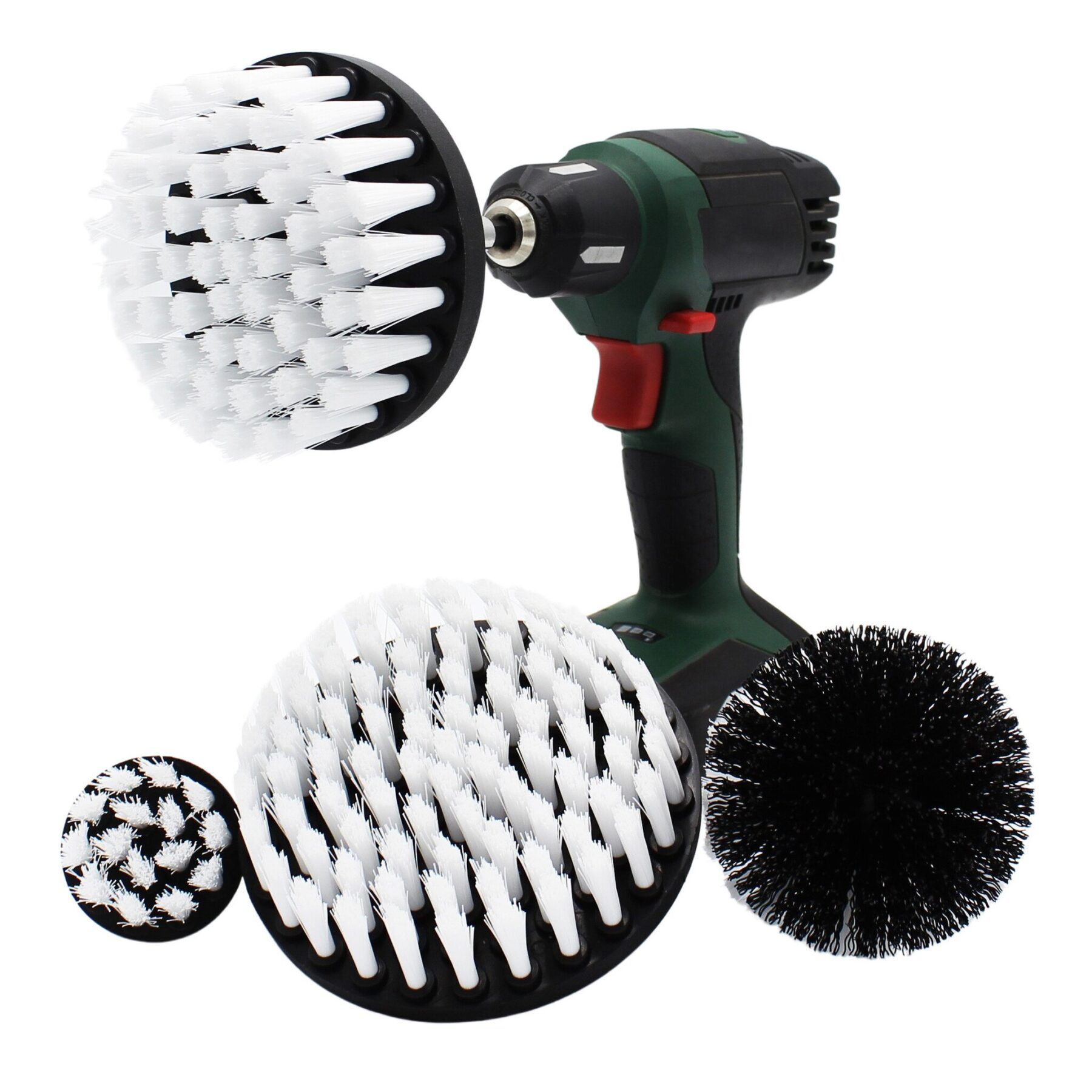 SET DE 4 CEPILLOS (FIBRAS BLANDAS BLANCAS) PARA TALADRO