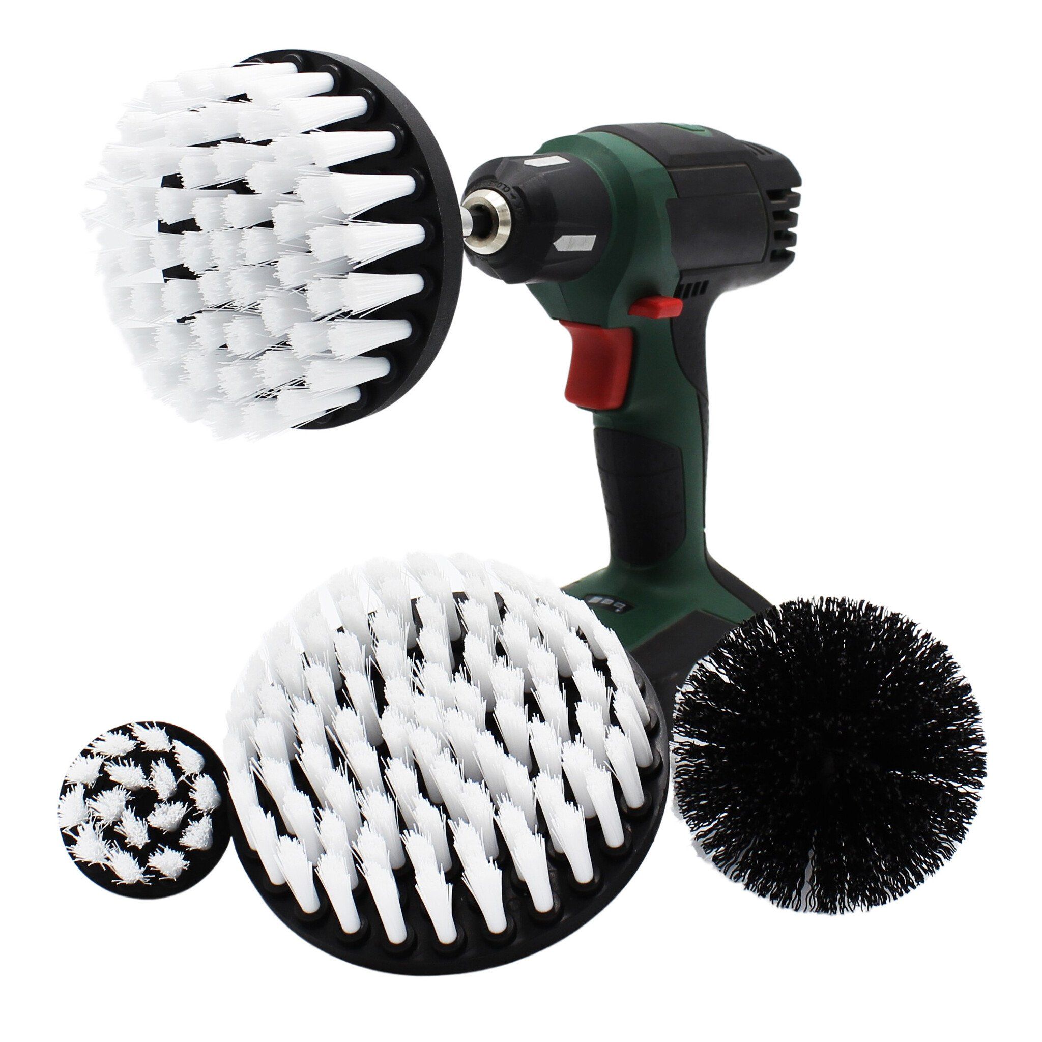 SET DE 4 CEPILLOS (FIBRAS BLANDAS BLANCAS) PARA TALADRO