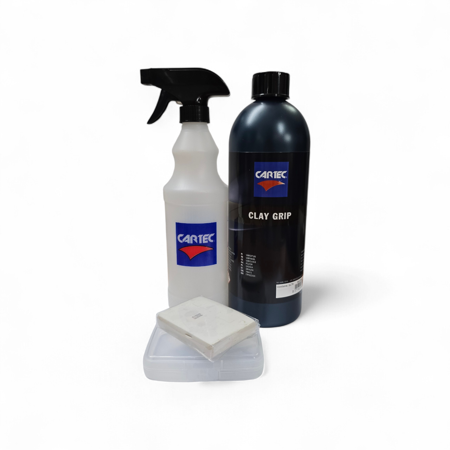 Kit de Descontaminación Profesional (100 g Clay Bar + 1 L Clay Grip + Botella Graduada hasta 350 ml)